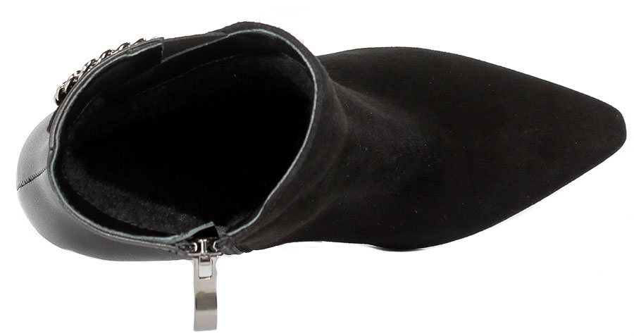 Botki Kotyl 1803 Czarne Zamsz+czarne Lico