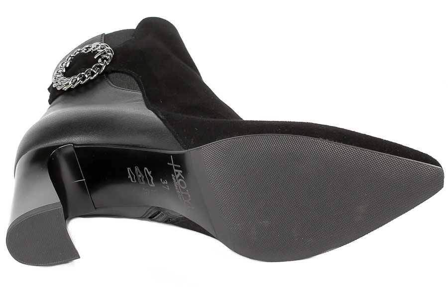 Botki Kotyl 1803 Czarne Zamsz+czarne Lico