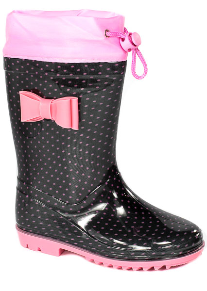Kalosze American KAL11 22 Black+Pink r.27-31