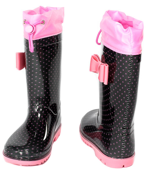 Kalosze American KAL11 22 Black+Pink r.27-31