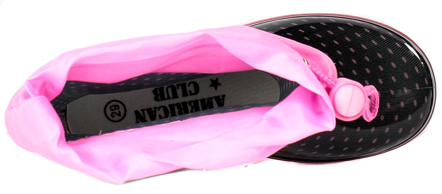 Kalosze American KAL11 22 Black+Pink r.27-31