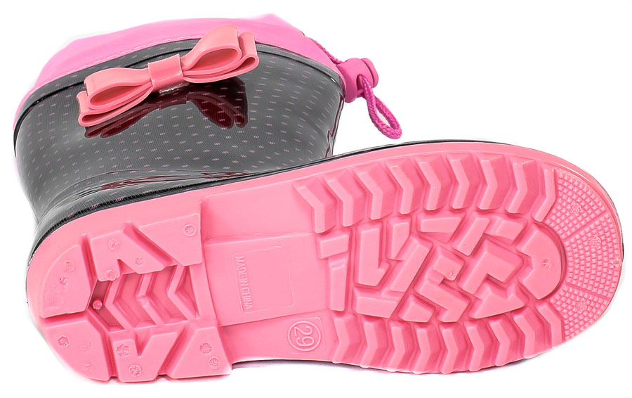 Kalosze American KAL11 22 Black+Pink r.27-31