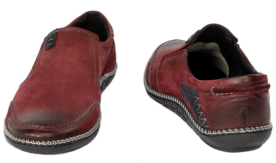 Półbuty Joker 888-2 Bordo Skóra