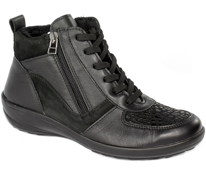 Trzewiki Comfortabel 990226-01 Schwarz Black Skóra