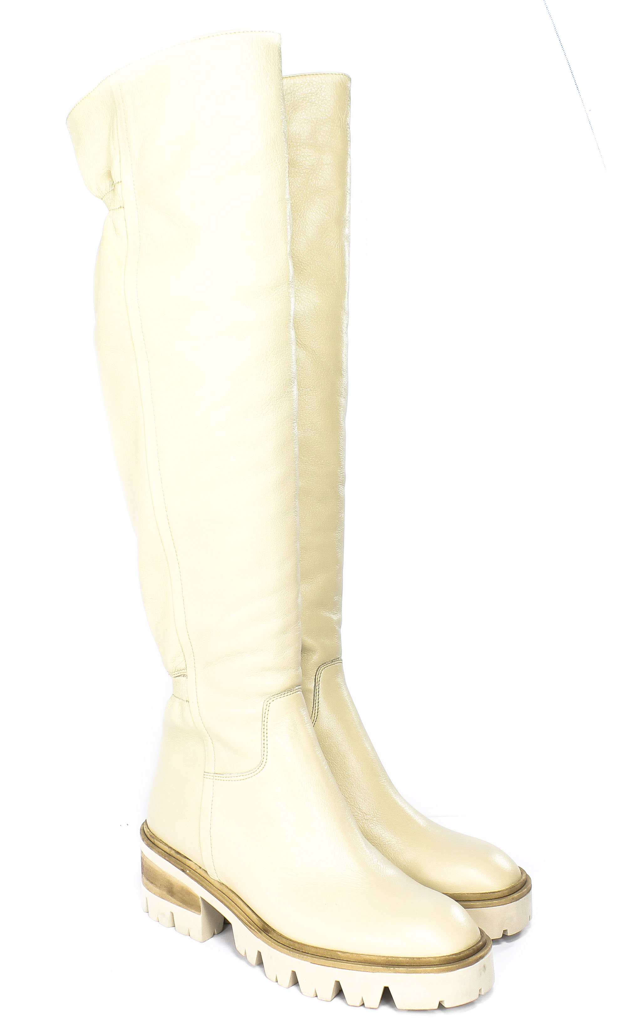 Kozaki Kaniowski K-0999-0306 Beż Skóra