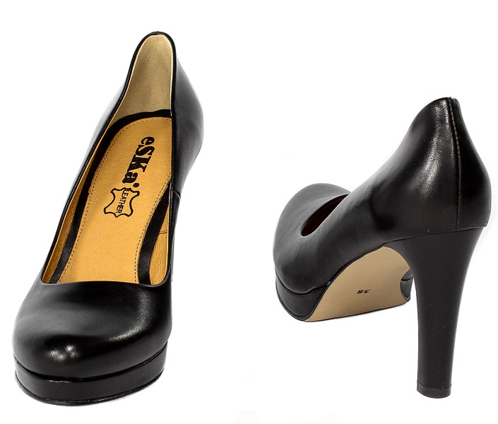 Czółenka Eska 1780 Czarna Skóra