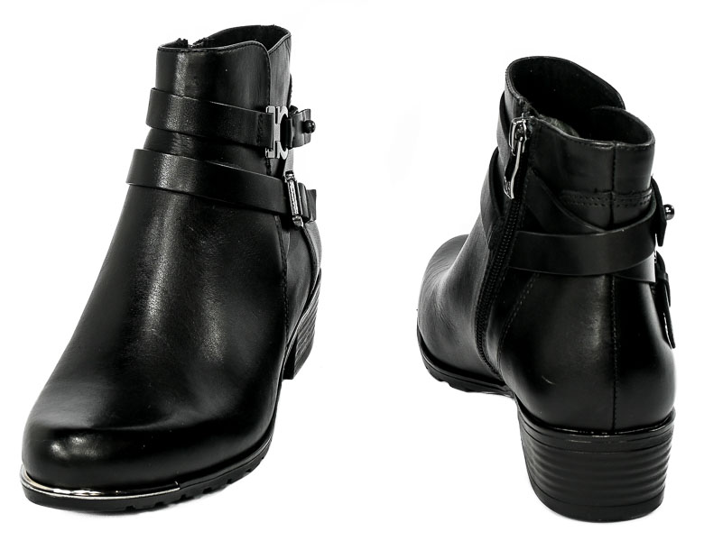 Botki Caprice 9-25309-29 022 Black Nappa Skóra