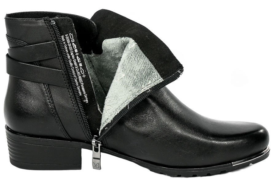 Botki Caprice 9-25309-29 022 Black Nappa Skóra