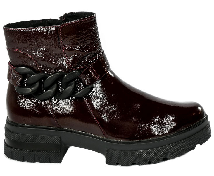 Botki Caprice 9-25413-29 520 Dk.Bordo Naplak Skóra