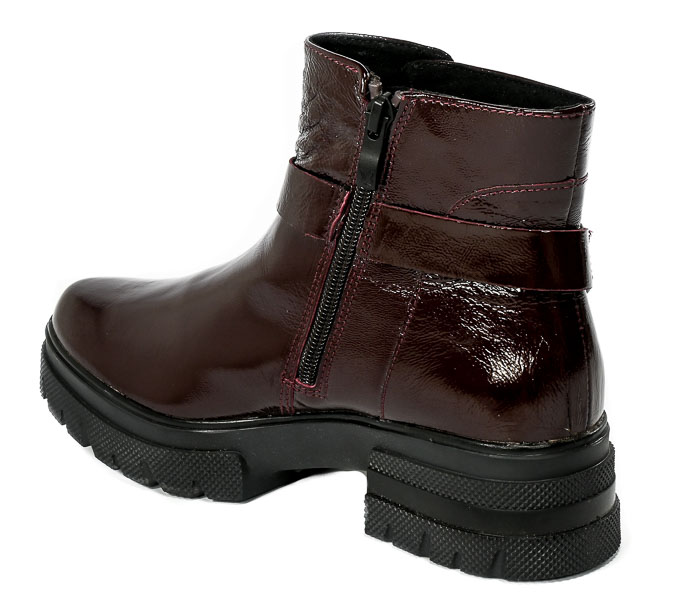 Botki Caprice 9-25413-29 520 Dk.Bordo Naplak Skóra