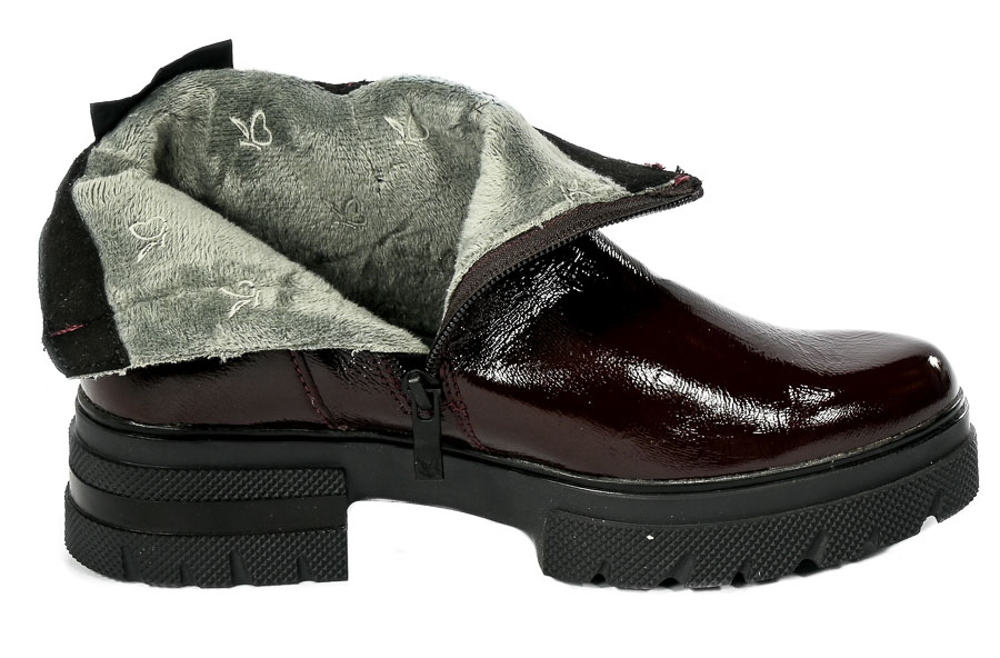 Botki Caprice 9-25413-29 520 Dk.Bordo Naplak Skóra