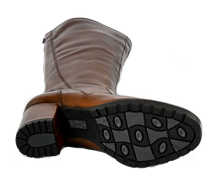 Kozaki Caprice 9-25508-29 303 Cognac Nappa Skóra