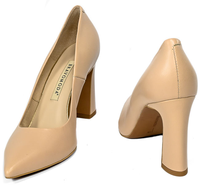 Czółenka Bravo Moda 0063 Beż Skóra 102_TN