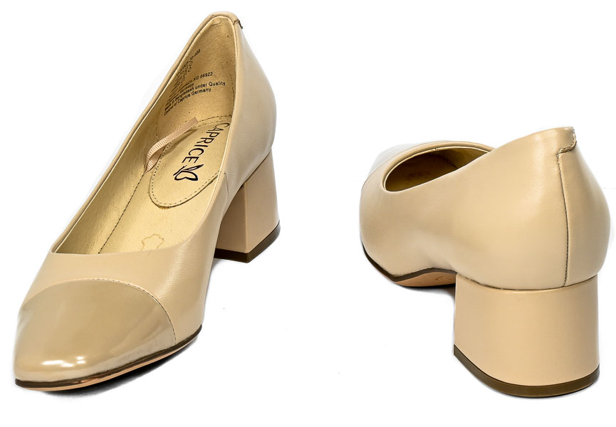 Czółenka Caprice 9-22305-20 408 Beige Comb Skóra