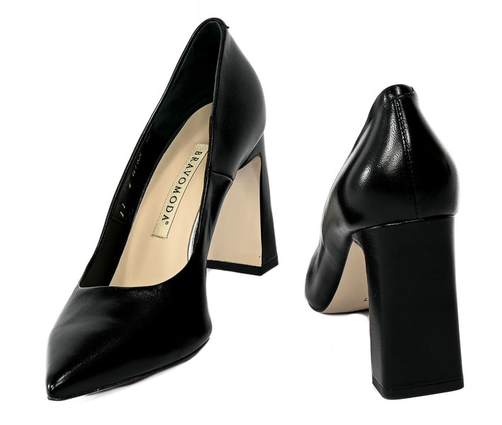 Czółenka Bravo Moda 0168 Czarna Skóra