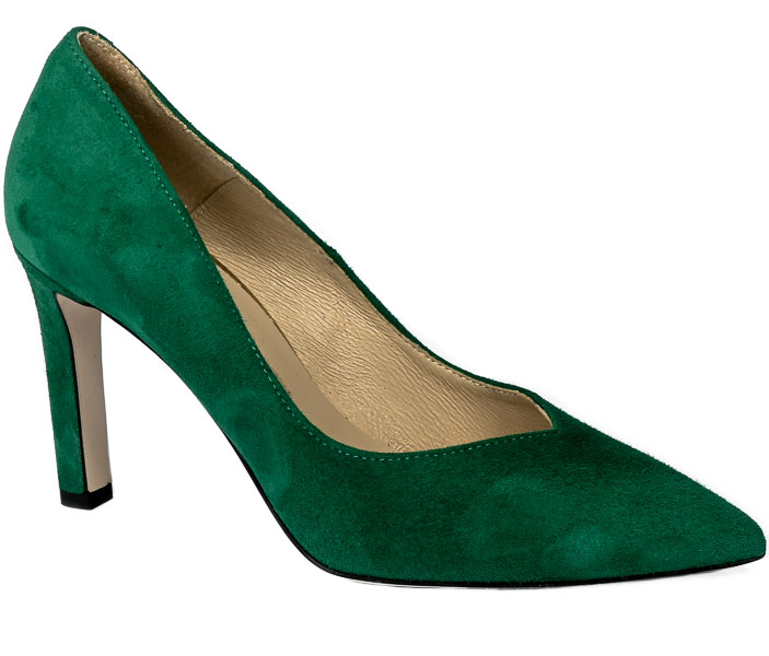 Szpilki Bravo Moda 1829 Green Zamsz Skóra naturalna