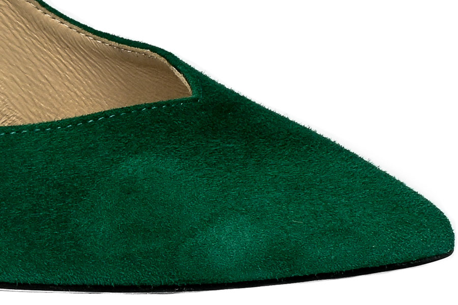 Szpilki Bravo Moda 1829 Green Zamsz Skóra naturalna