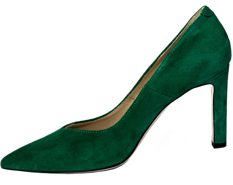 Szpilki Bravo Moda 1829 Green Zamsz Skóra naturalna