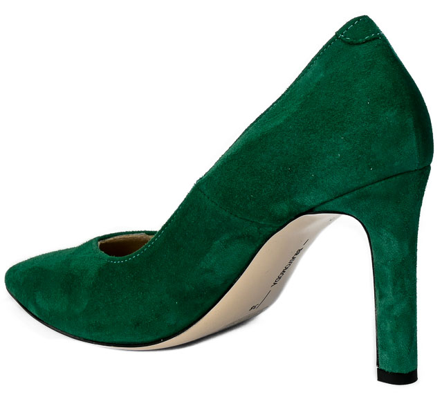 Szpilki Bravo Moda 1829 Green Zamsz Skóra naturalna