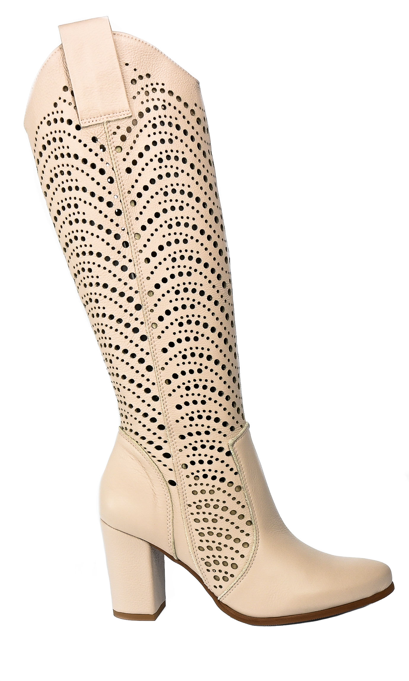 Kozaki Exquisite 1419 Beige 66 Skóra Naturalna