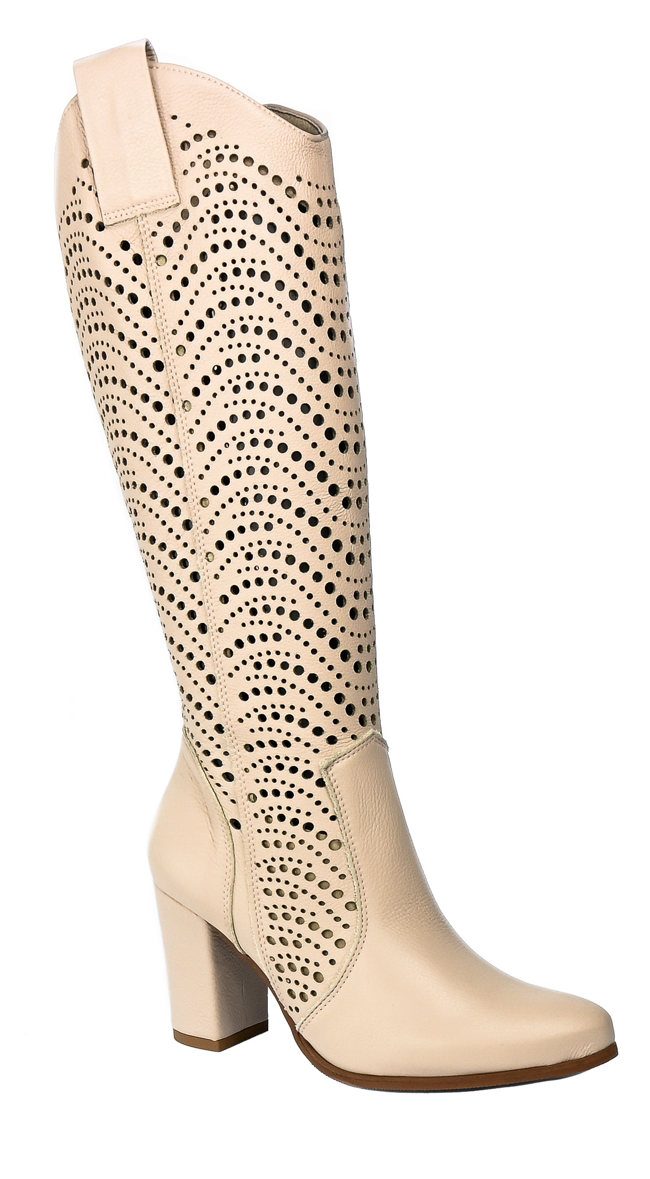 Kozaki Exquisite 1419 Beige 66 Skóra Naturalna