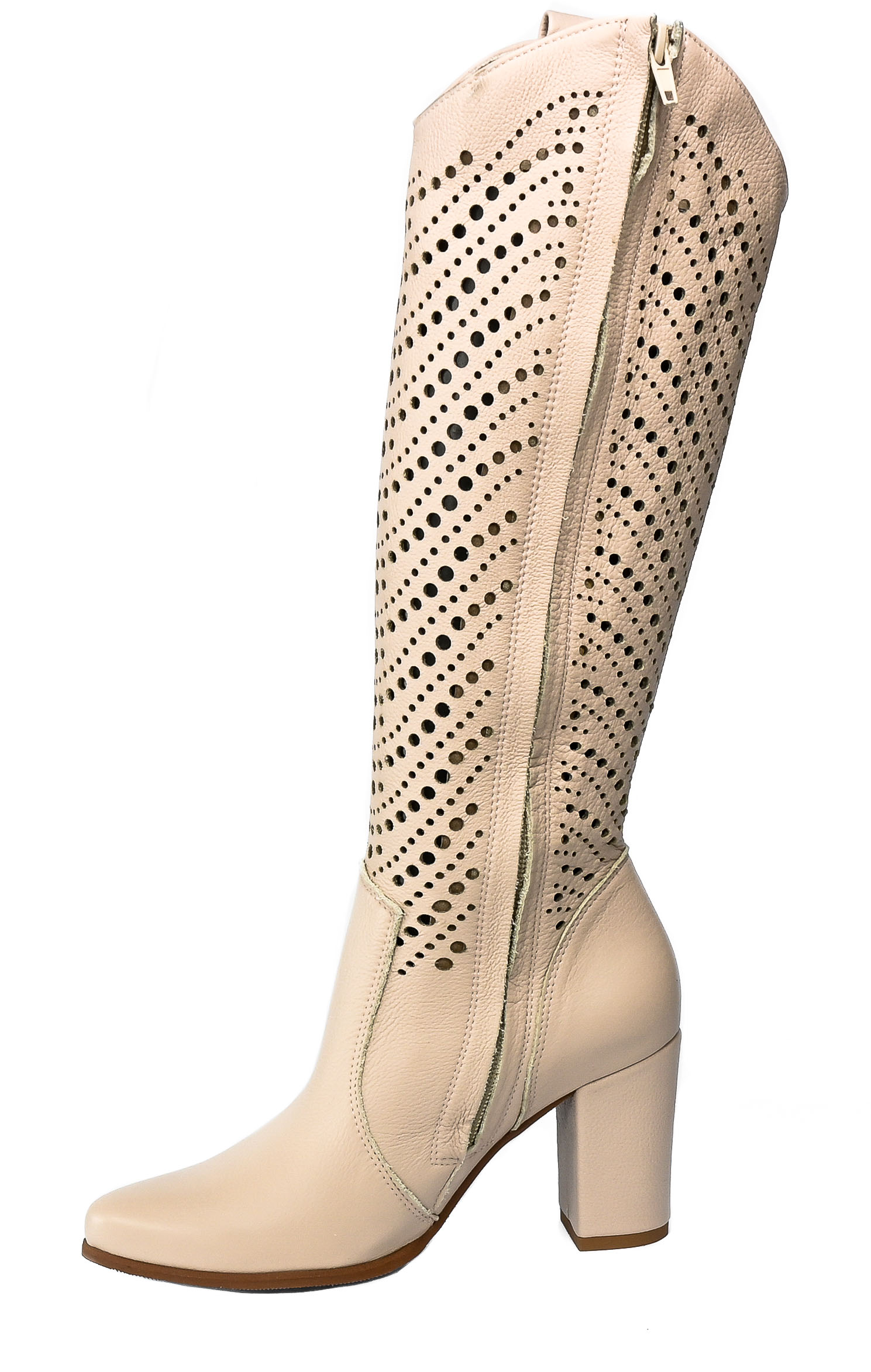 Kozaki Exquisite 1419 Beige 66 Skóra Naturalna