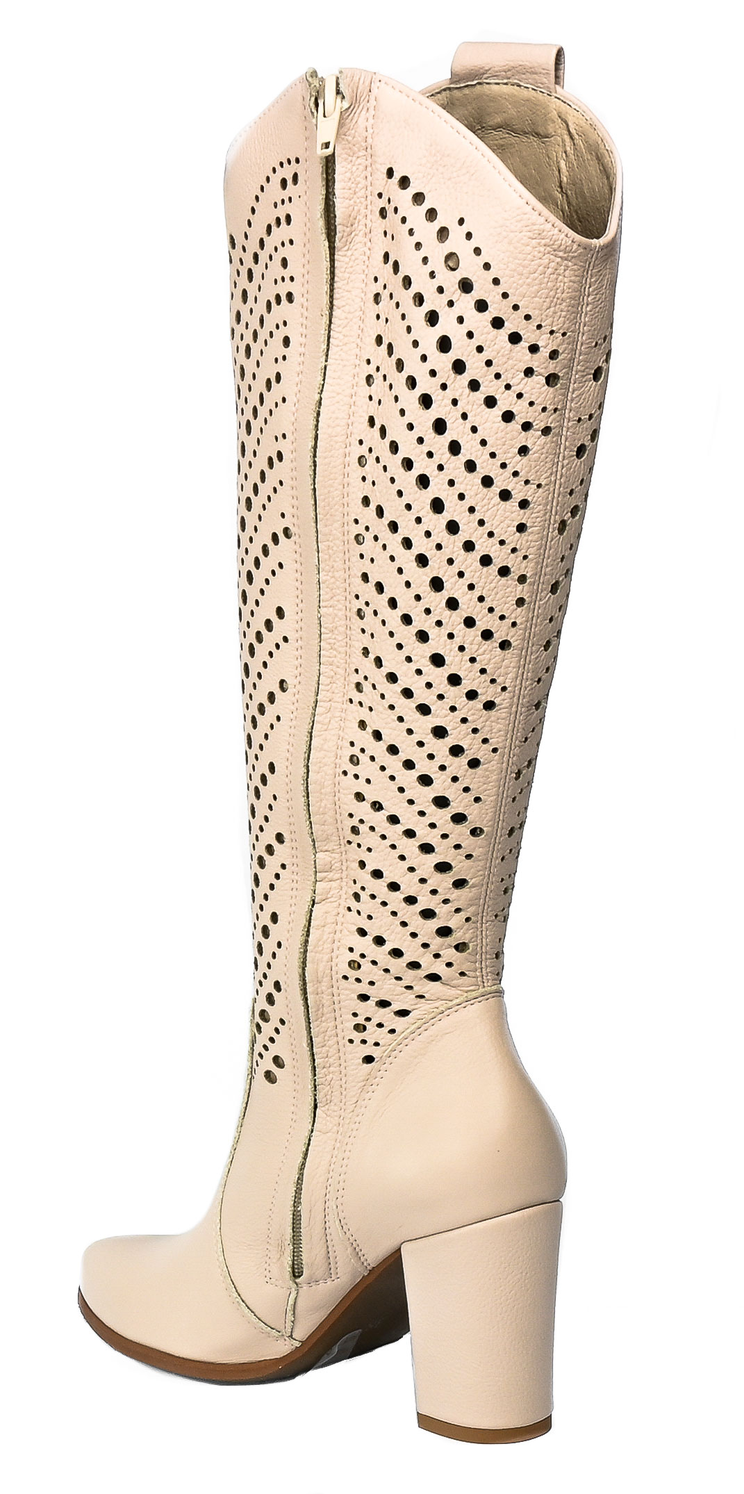 Kozaki Exquisite 1419 Beige 66 Skóra Naturalna