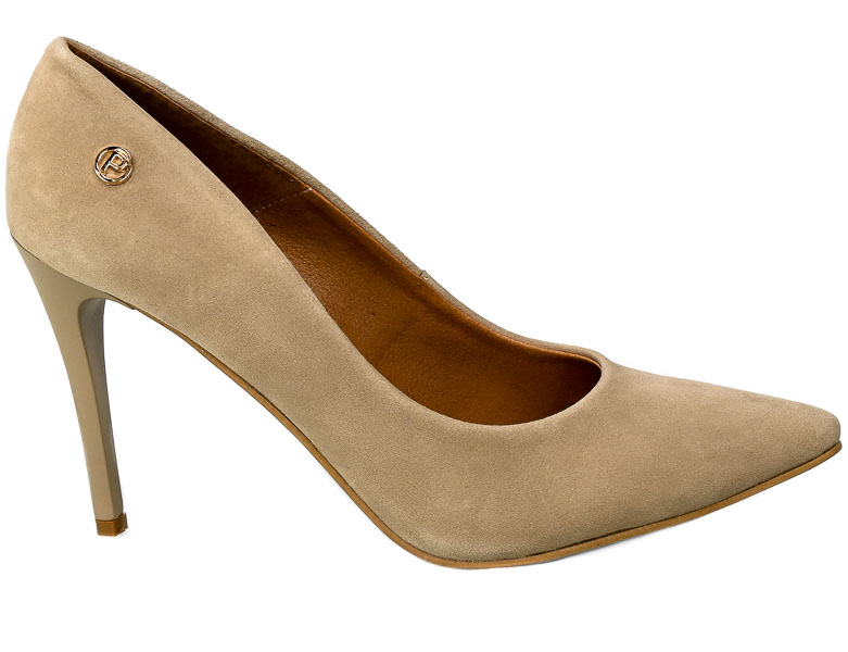 Szpilki Prestige 2112 Naturalny Zamsz Skóra