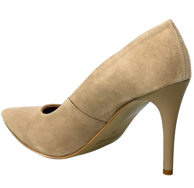 Szpilki Prestige 2112 Naturalny Zamsz Skóra