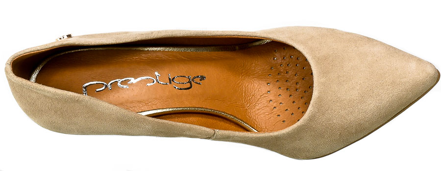 Szpilki Prestige 2112 Naturalny Zamsz Skóra