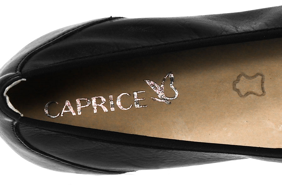 Baleriny Caprice 9-22161-20 022 Black Nappa Skóra