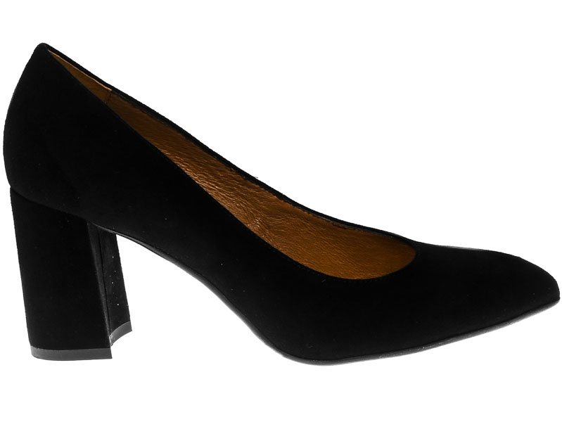 Czółenka Fabio Fabrizi 734N Czarny Zamsz Skóra