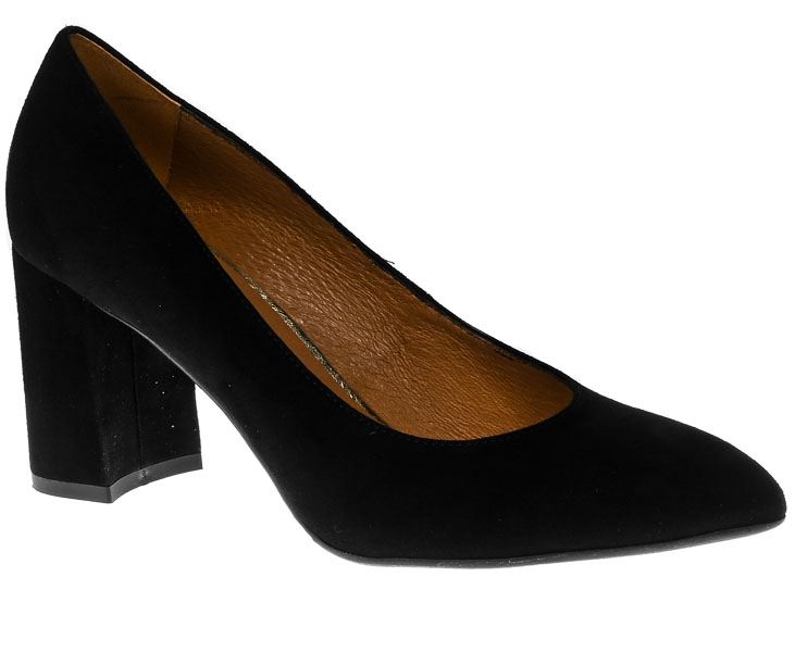 Czółenka Fabio Fabrizi 734N Czarny Zamsz Skóra