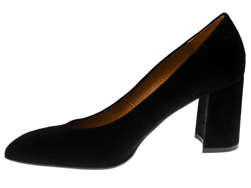 Czółenka Fabio Fabrizi 734N Czarny Zamsz Skóra