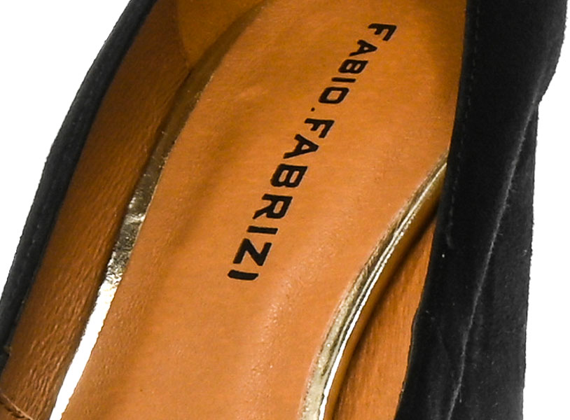 Czółenka Fabio Fabrizi 734N Czarny Zamsz Skóra