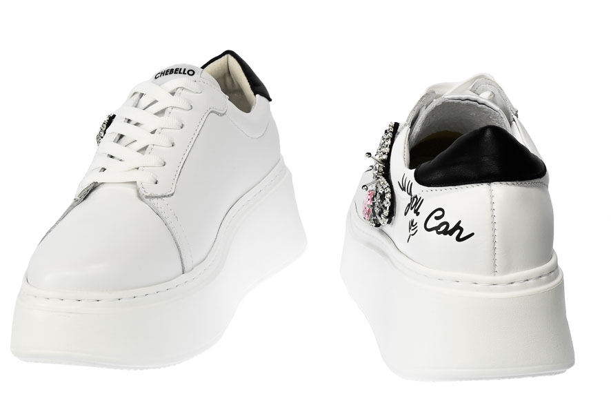 Sneakersy Chebello 3089-059-407-PSK-S251 Biały Skóra