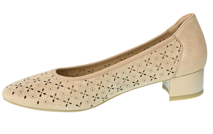 Czółenka Caprice 9-22501-28 366 Sand Sparkle Skóra_TN
