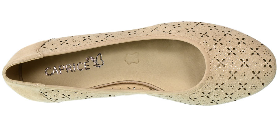 Czółenka Caprice 9-22501-28 366 Sand Sparkle Skóra_TN