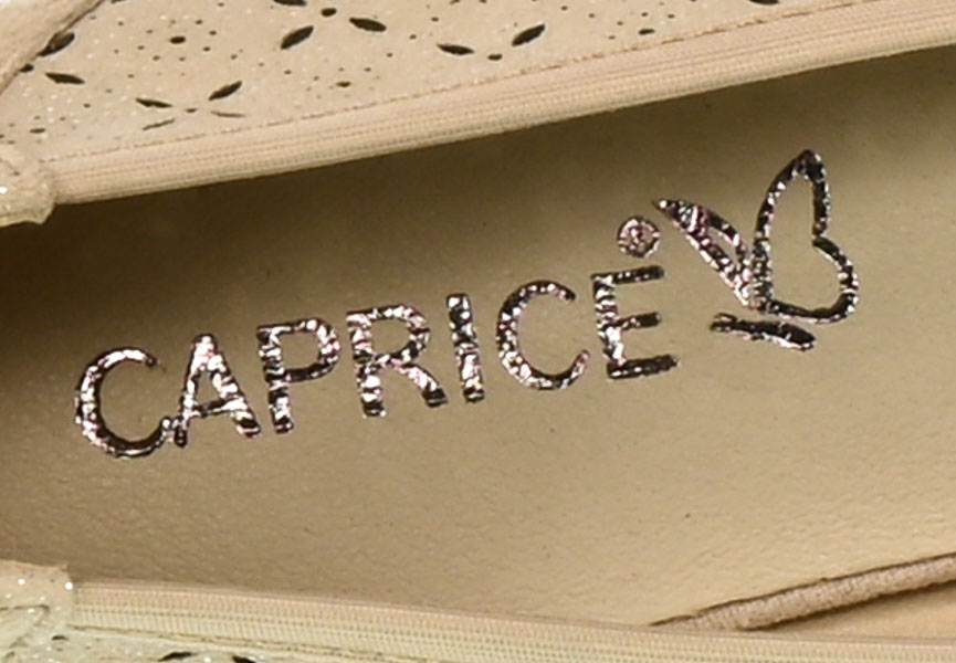 Czółenka Caprice 9-22501-28 366 Sand Sparkle Skóra_TN