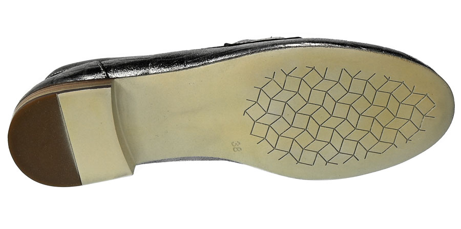 Półbuty Emi Romani 388-2017 Pewter Croco Srebro Skóra_TN