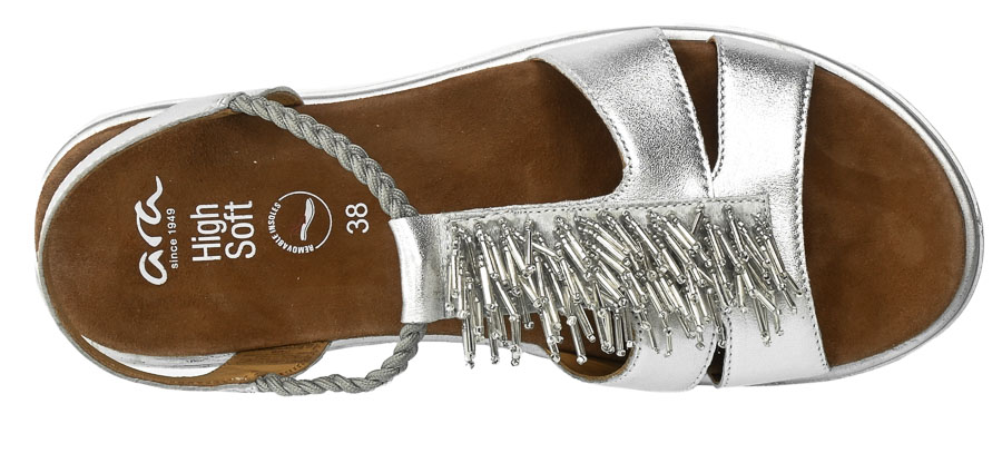 Ekskluzywne Skórzane Sandały Ara 12-33512-12 G.Metallic