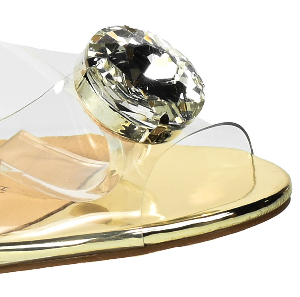 Złote Sandały S.Barski Eleganckie Buty na Obcasie MR-HY-1