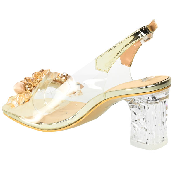 Złote Sandały S.Barski Eleganckie Buty na Obcasie MR-D1