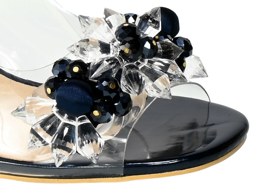 Granatowe Stylowe Sandały S.Barski Eleganckie Buty  MR-D1