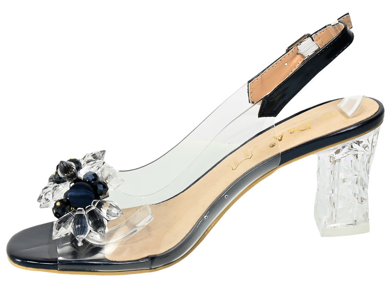 Granatowe Stylowe Sandały S.Barski Eleganckie Buty  MR-D1
