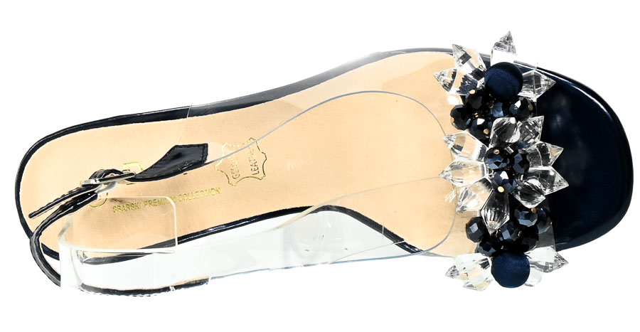 Granatowe Stylowe Sandały S.Barski Eleganckie Buty  MR-D1