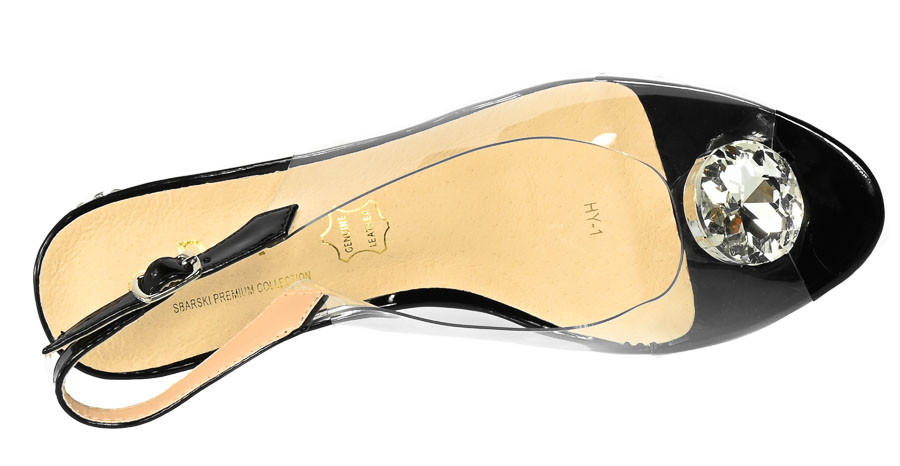 Czarne Sandały S.Barski Eleganckie Buty na Obcasie MR-HY-1