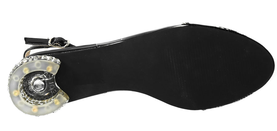 Czarne Sandały S.Barski Eleganckie Buty na Obcasie MR-HY-1