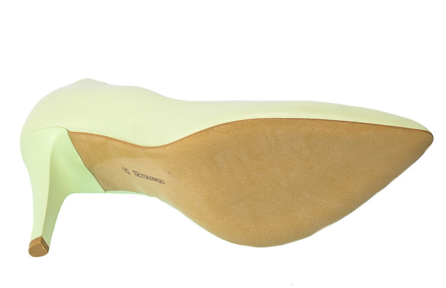 Zielone Eleganckie Skórzane Szpilki Szydłowski 2234 833