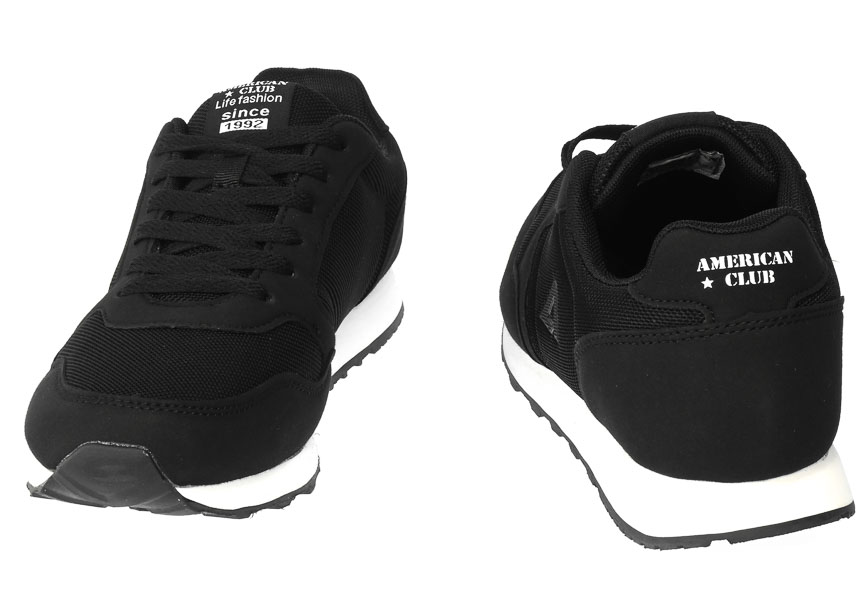 Czarne Wygodne Sportowe Sneakersy American WT 135/23